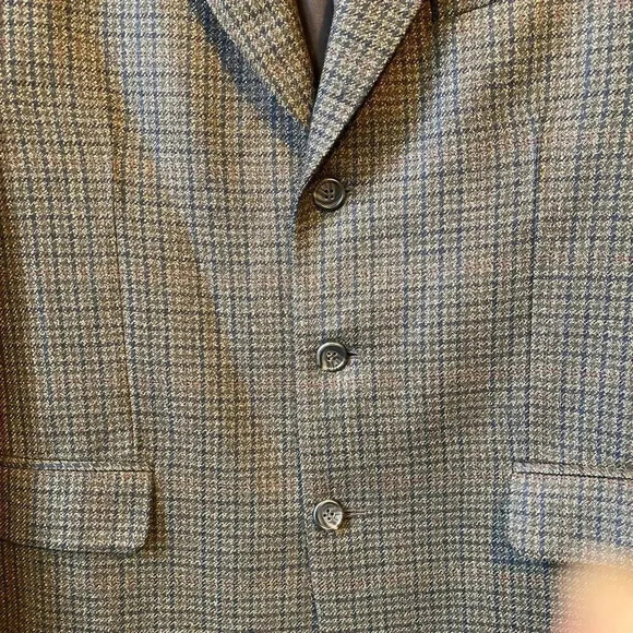 Zylos Gold George Machado Cashmere Wool Blend 3 Button Suit Blazer Mens 44R - Picture 8 of 9